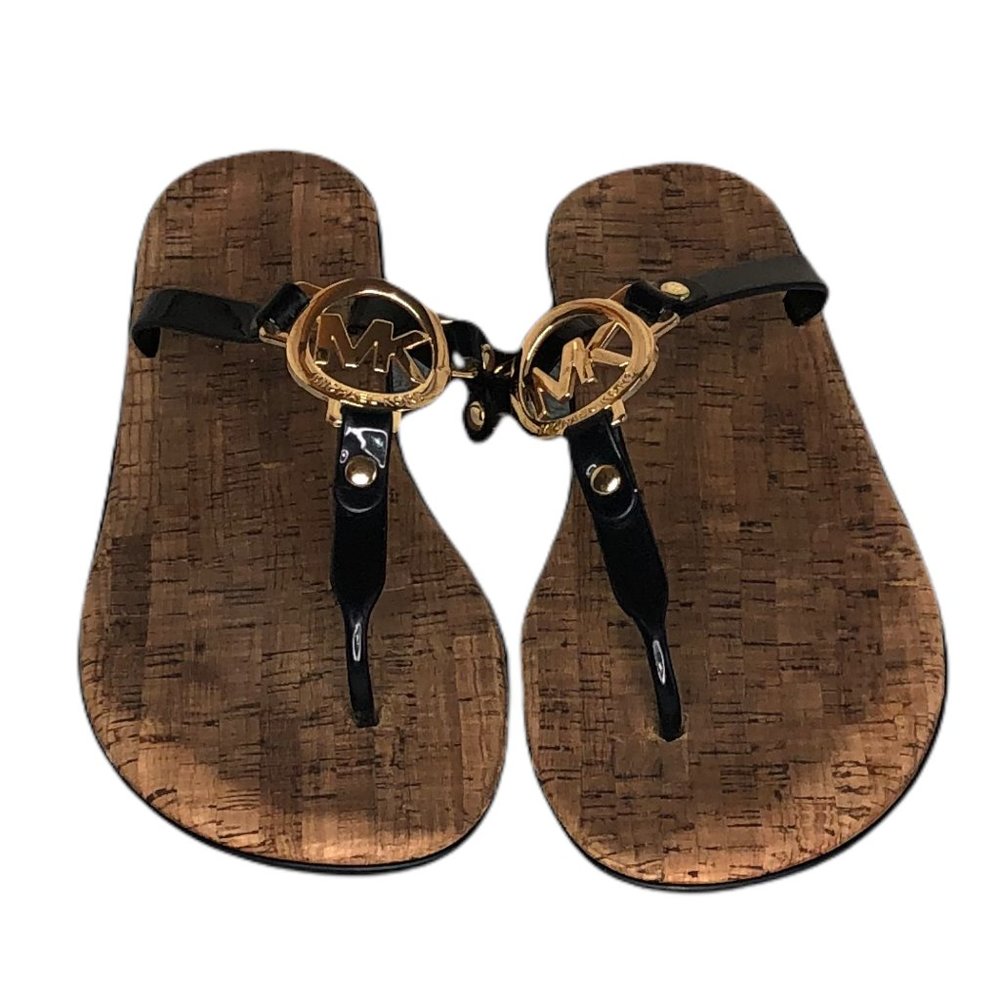 Michael Kors Black Jelly Flip Flops - Picture 1 of 3